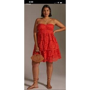 Anthropologie Maeve Strapless Lace Mini Dress size 2X